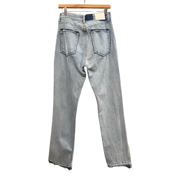 EB Denim Unraveled Two Newport frayed high-rise straight-leg jeans women’s 28 - Picture 9 of 13